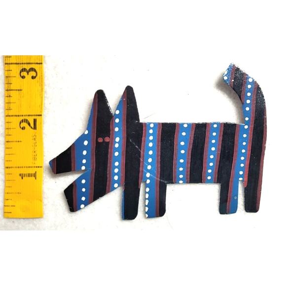 Vtg 1989 Signed JIL Artisan Scottie Dog Brooch Hand Cut Metal 80s Pop Art Pin - Picture 2 of 4
